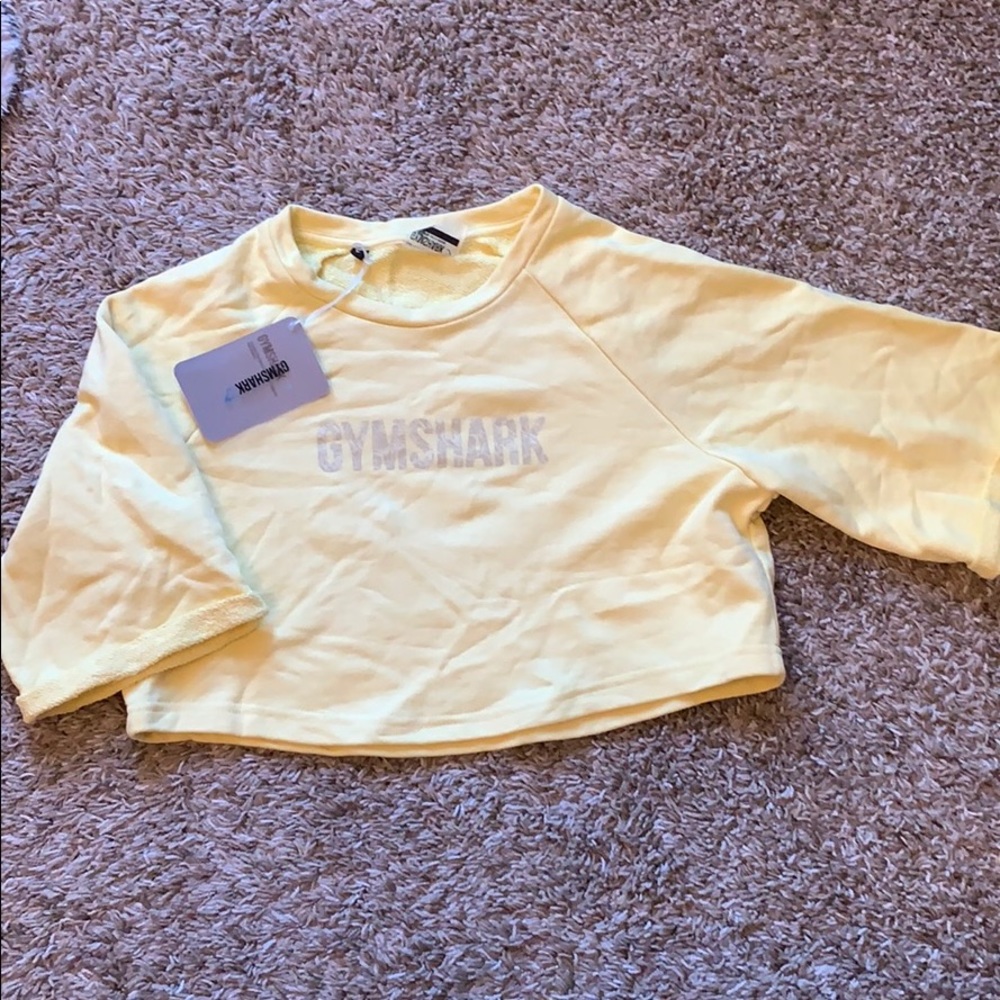 New Yellow Cropped Gymshark Hoodie